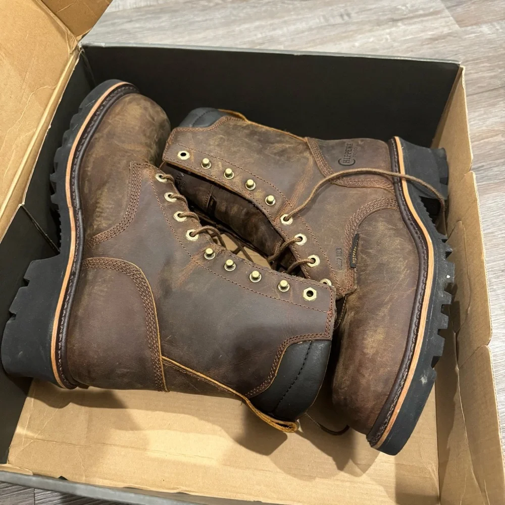 Chippewa Valdor 8” Waterproof Comp Toe Insulated Logger Buff Leather Boots